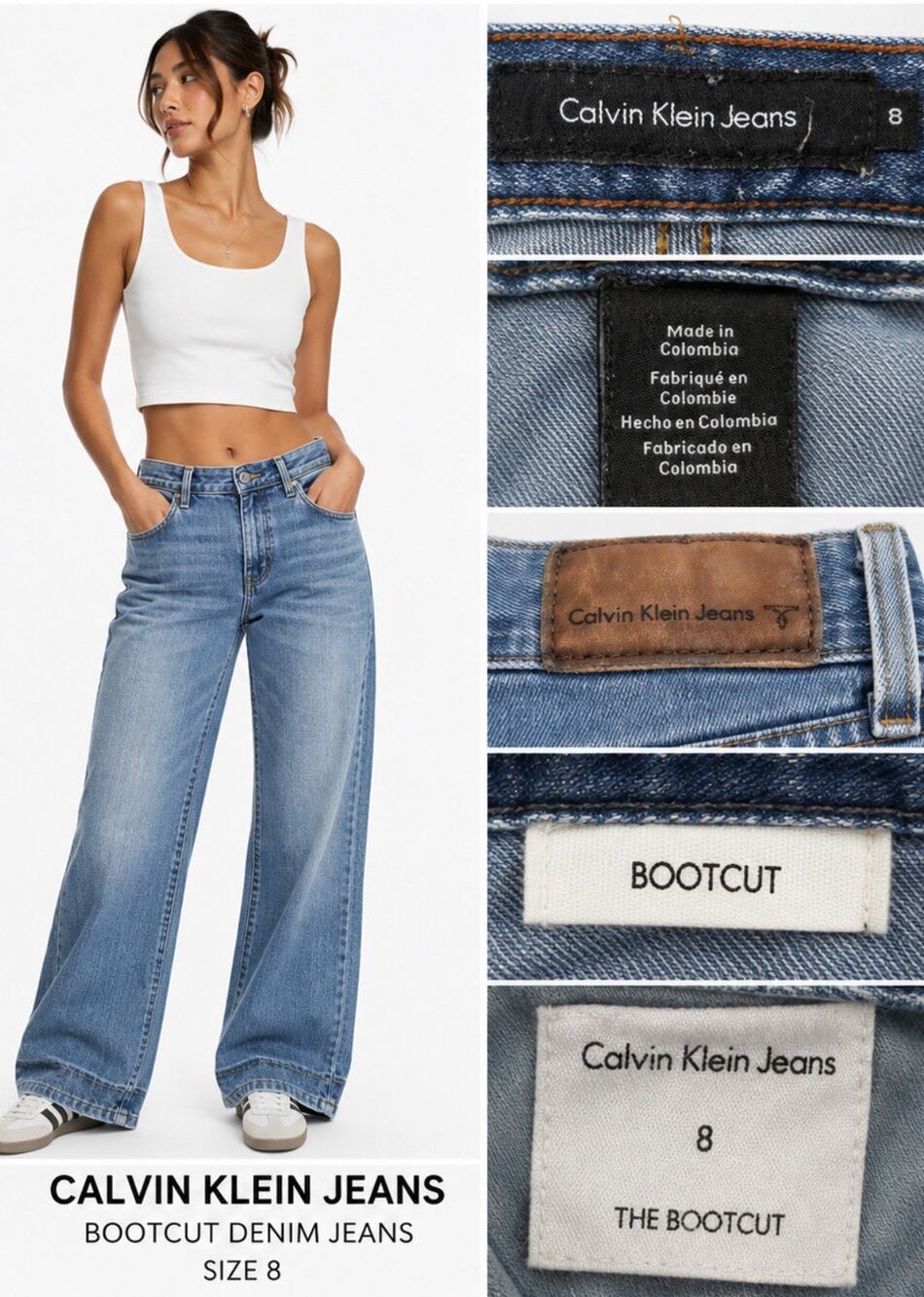 Vtg Y2K Indie Calvin Klein Jeans Women's Bootcut Jeans Size 8 Medium Wash Denim